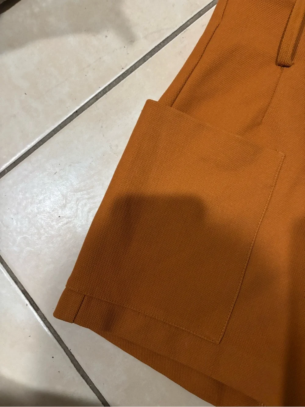 Zara High-Waist Pocket Shorts — Rust